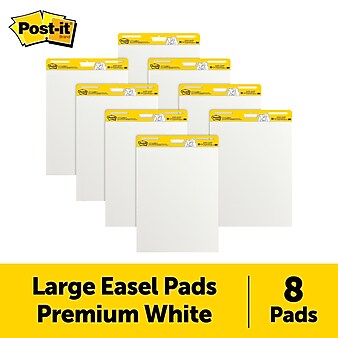 Post-it® Super Sticky Easel Pad, 25" x 30", White, 8/Pack (559-VAD-8PK)