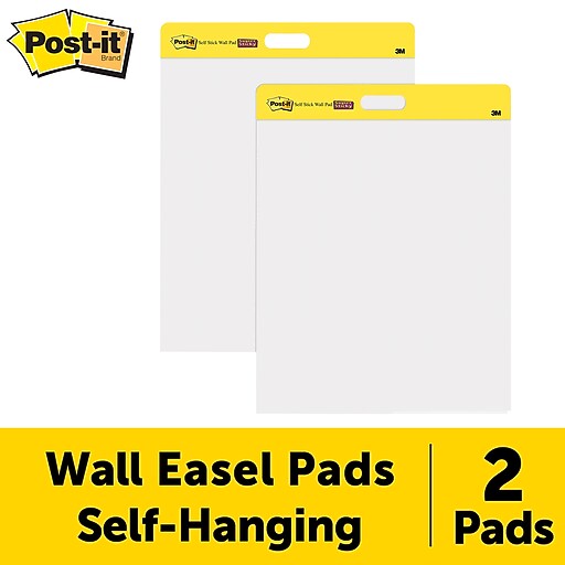 Postit®, SelfStick Wall Pad, 20" x 23", Unruled, Plain White, Pack of