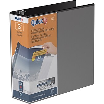 Stride 3" 3-Ring View Binders, D-Ring, Black (8705-01)