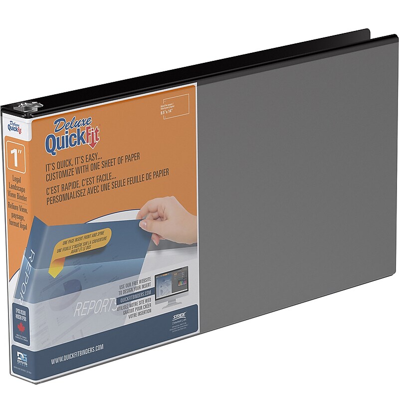 Stride QuickFit Heavy Duty 1" 3-Ring View Binders, Black (95011L) image 1