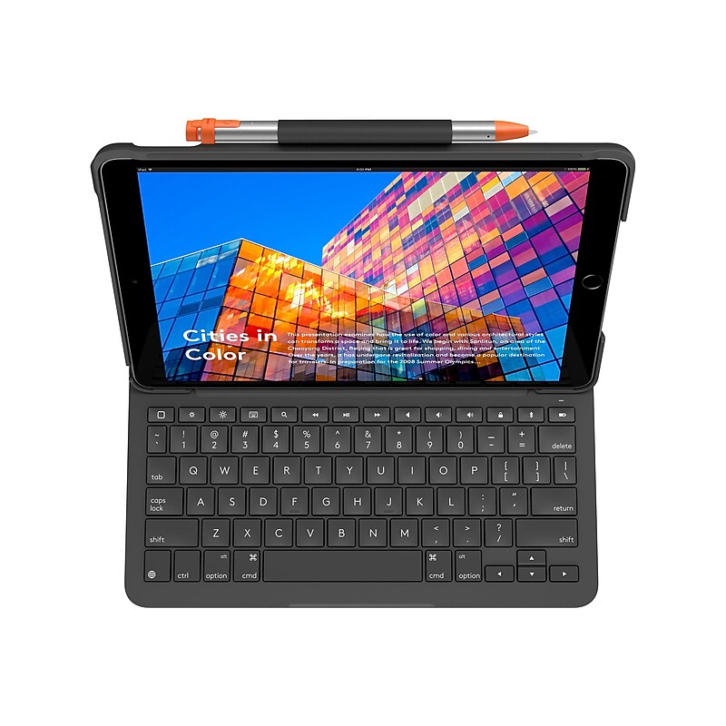 Logitech 920-009482 Slim Folio Plastic Keyboard Case for 10.5" iPad Air, Graphite image 1