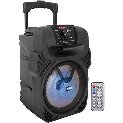 PYLE PPHP844B - Bluetooth Portable PA Speaker & Microphone System - Portable PA Loudspeaker with Built-in Rechargeable Battery, MP3/USB/FM Radio (8’’ Subwoofer, 400 Watt MAX)