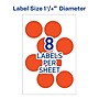 Avery Laser Color Coding Labels, 1 1/4" Dia., Neon Red, 8/Sheet, 50 Sheets/Pack (5497)~#|#~sp75153487_sc7