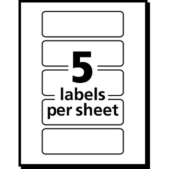 Avery Laser Color Coding Labels, 1" x 3", Neon Orange, 5/Sheet, 40 Sheets/Pack (5477)