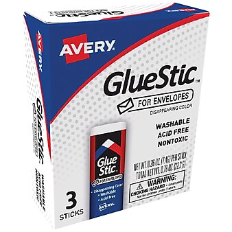  AVERY Glue Stick White, 0.26 Oz, Washable, Nontoxic