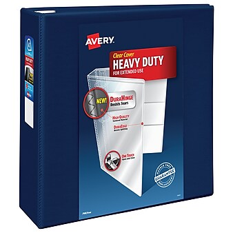 Avery Heavy Duty 4" 3-Ring View Binder, Navy Blue (79804)