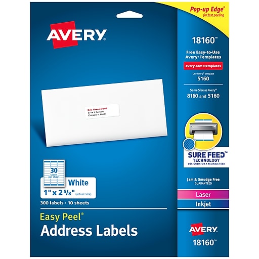 900 BLANK 1"x 2-5/8" White Mailing Address Laser Labels 