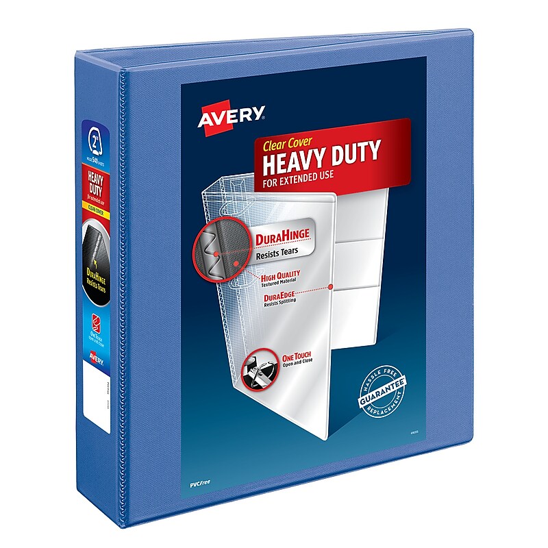Avery Heavy Duty 2" 3-Ring View Binders, D-Ring, Periwinkle (17597) image 1