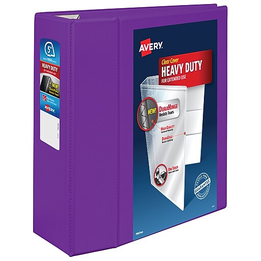 Avery HeavyDuty View Binder with 5" One Touch EZD Rings, Purple (79816