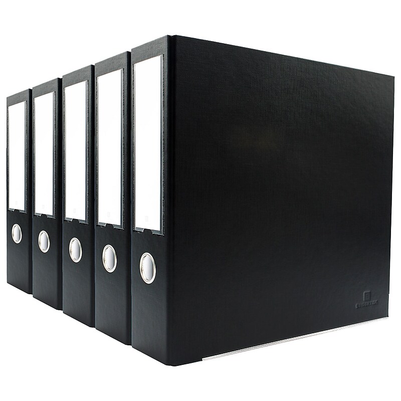 Bindertek Premium 2" 3-Ring Non-View Binders, D-Ring, Black, 5/Pack (3EFPACK-BK) image 1