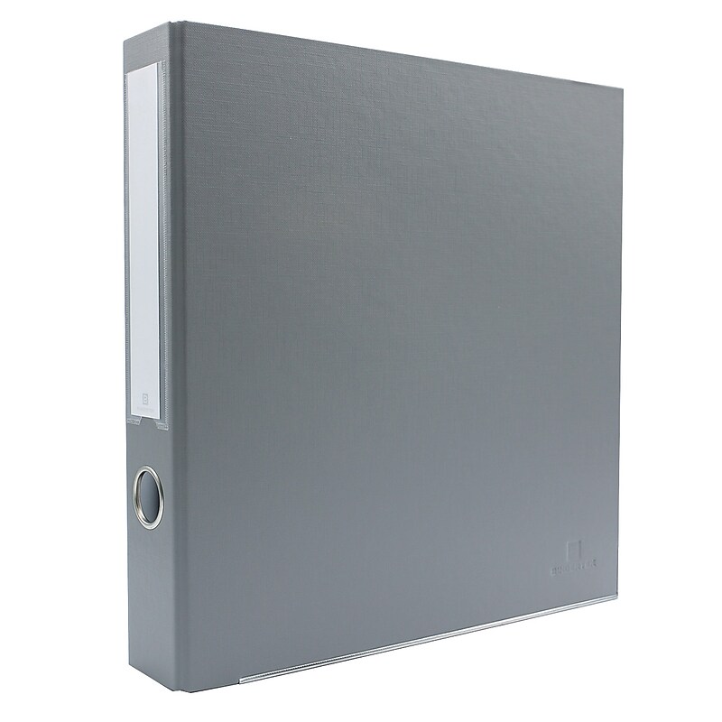 Bindertek Premium 1 1/2" 3-Ring Non-View Binders, D-Ring, Light Gray (3SLN-LG) image 1