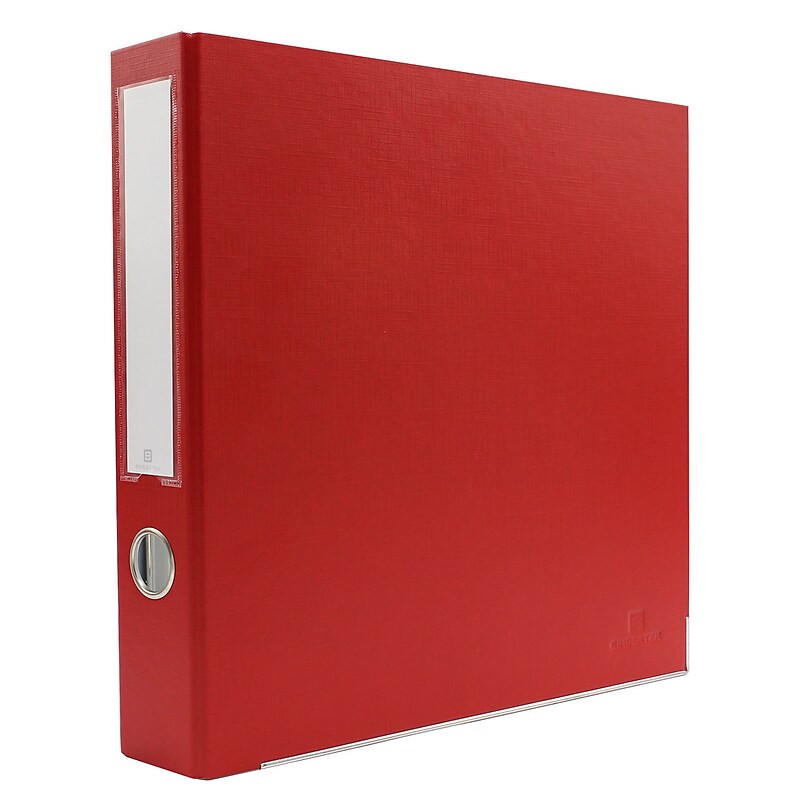 Bindertek Premium 1 1/2" 3-Ring Non-View Binders, D-Ring, Red (3SLN-RD) image 1