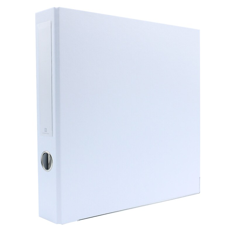 Bindertek Premium 1 1/2" 3-Ring Non-View Binders, D-Ring, White (3SLN-WH) image 1