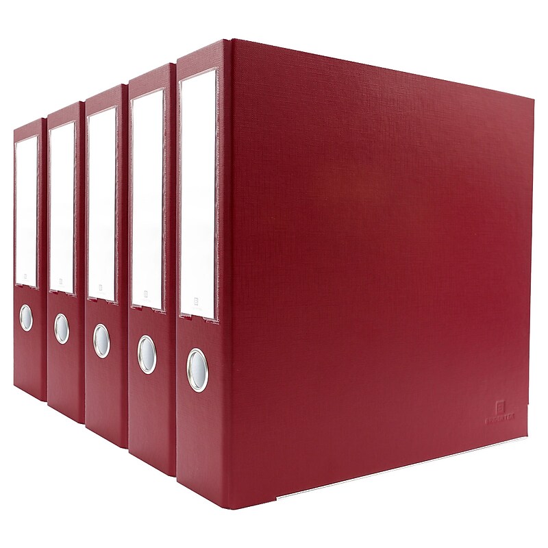 Bindertek Premium 2" 3-Ring Non-View Binders, D-Ring, Brick Red, 5/Pack (3EFPACK-BR) image 1