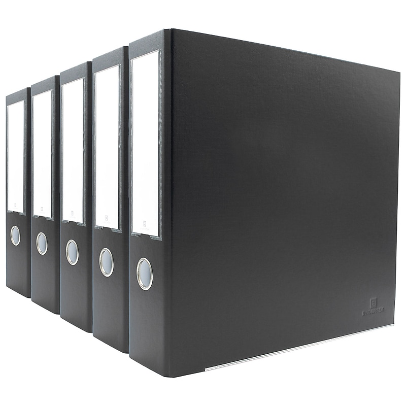 Bindertek Premium 2" 3-Ring Non-View Binders, D-Ring, Dark Gray, 5/Pack (3EFPACK-DG) image 1