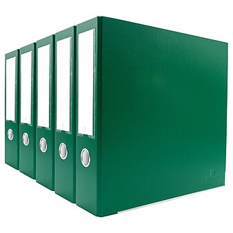 Bindertek Premium 2" 3-Ring Better Binders, D-Ring, Evergreen, 5/Pack (3EFPACK-EV)