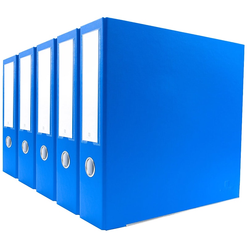 Bindertek Premium 2" 3-Ring Non-View Binders, D-Ring, Ocean Blue, 5/Pack (3EFPACK-OB) image 1