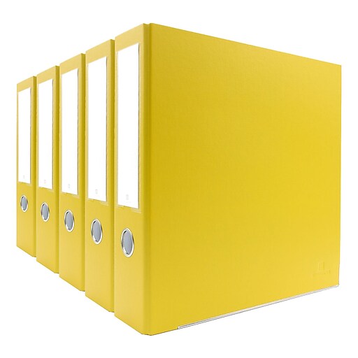 Bindertek Premium 2" 3Ring NonView Binders, DRing, Yellow, 5/Pack