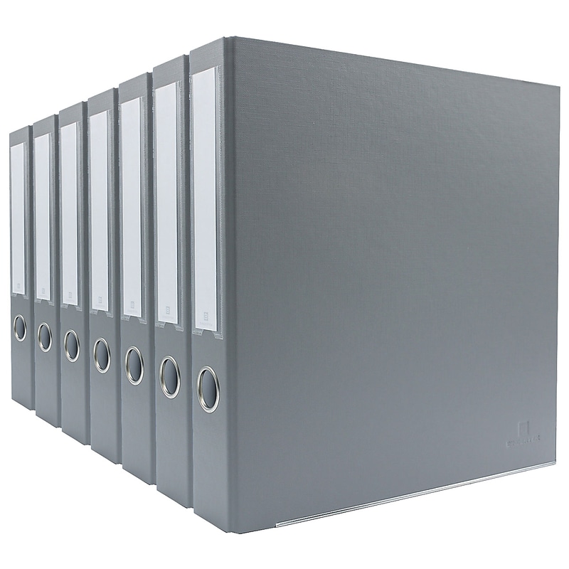 Bindertek Premium 1 1/2" 3-Ring Non-View Binders, D-Ring, Light Gray, 7/Pack (3SLPACK-LG) image 1