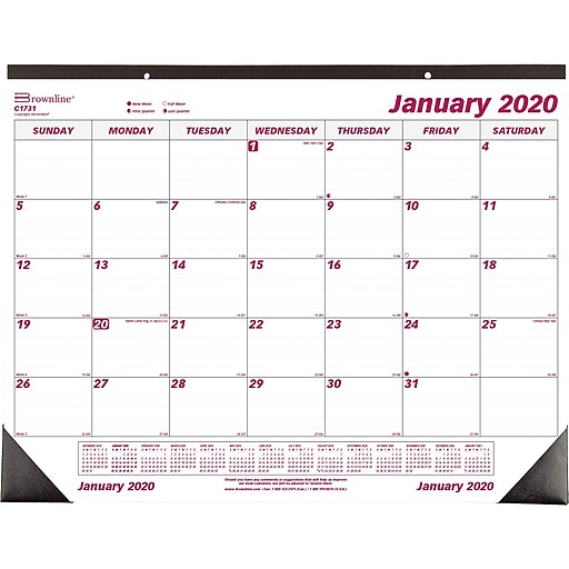 Shop Staples for 2019 Brownline® 12Month Monthly Desk Pad, 22" x 17