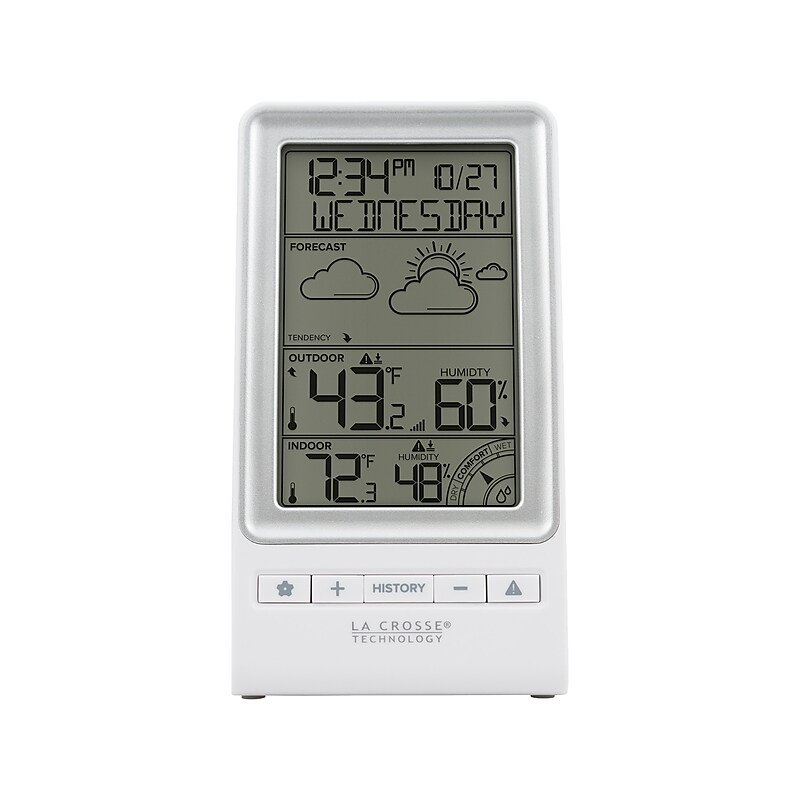 La Crosse Technology Indoor/Outdoor Tabletop Weather Station, Digital, White (308-1415FCT) image 1