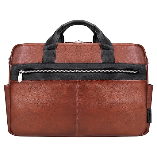 McKleinUSA SOUTHPORT U Series Leather Dual Compartment Briefcase, Brown