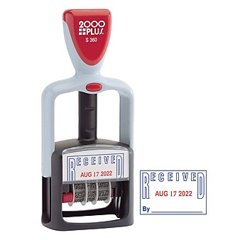 2000 Plus S360 Dater, RECEIVED, Blue and Red Inks (011034)