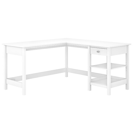 Bush Furniture Broadview 60" LShaped Desk, Pure White (BDD260WH03) at