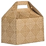 JAM Paper Gable Gift Box with Handle, 4" x 8" x 5.25", Gold/Kraft (4353520)~#|#~sp75935349_sc7