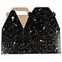 JAM Paper Gable Gift Box with Handle, Medium, 4 x 8 x 5 1/4, Black Shooting Stars Design (4353517)~#|#~sp75935357_sc7