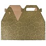 JAM Paper Gable Gift Box with Handle, 4" x 8" x 5.25", Green/Gold Swirl (4353522)~#|#~sp75936370_sc7