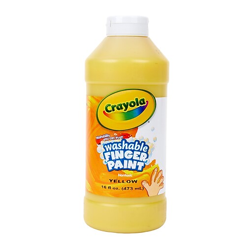 Crayola Washable Fingerpaint, Yellow, 16 oz. (551316034) Staples