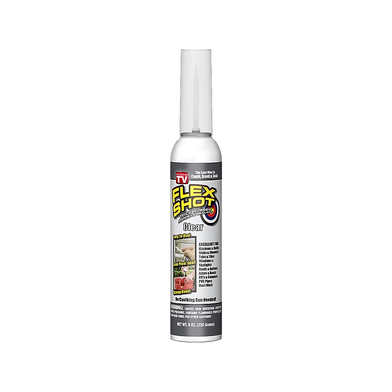 Flex Shot Thick Rubber Adhesive Sealant, 8 Oz., Clear (FSH8C) image 1