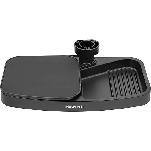 MountIt! Plastic Under Desk Organizer, 3.8"H x 13.8"W, Black (MI7293