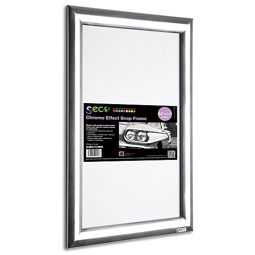 Seco® Front Load Easy Open Snap Poster Frame, 8.5" x 11", Polished