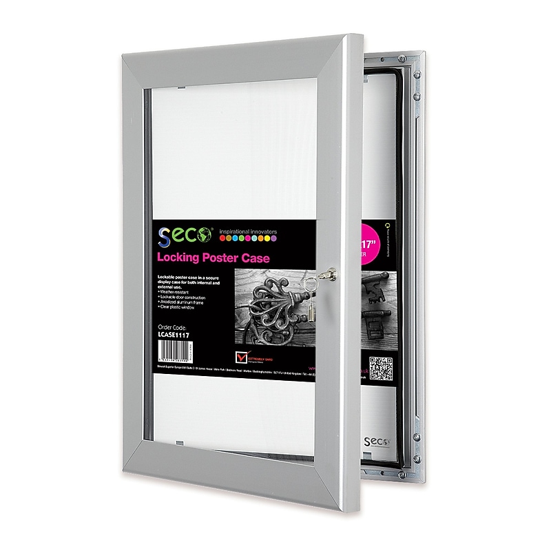 Seco Locking 11" x 17" Metal Poster Frame, Silver (LCASE1117) image 1