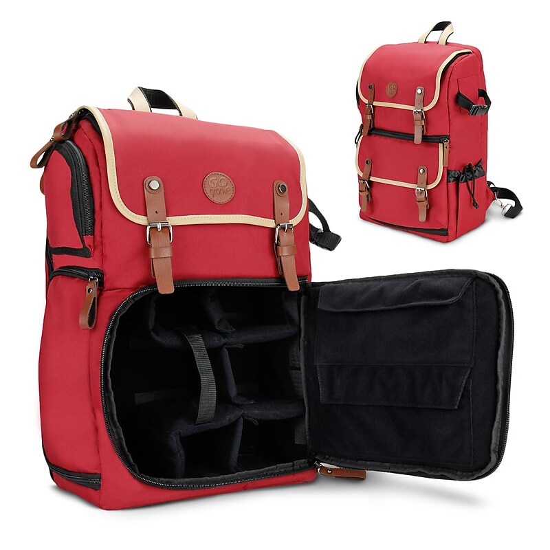 GOgroove Full-size DSLR Camera Backpack Case (Red) (4784182) image 1