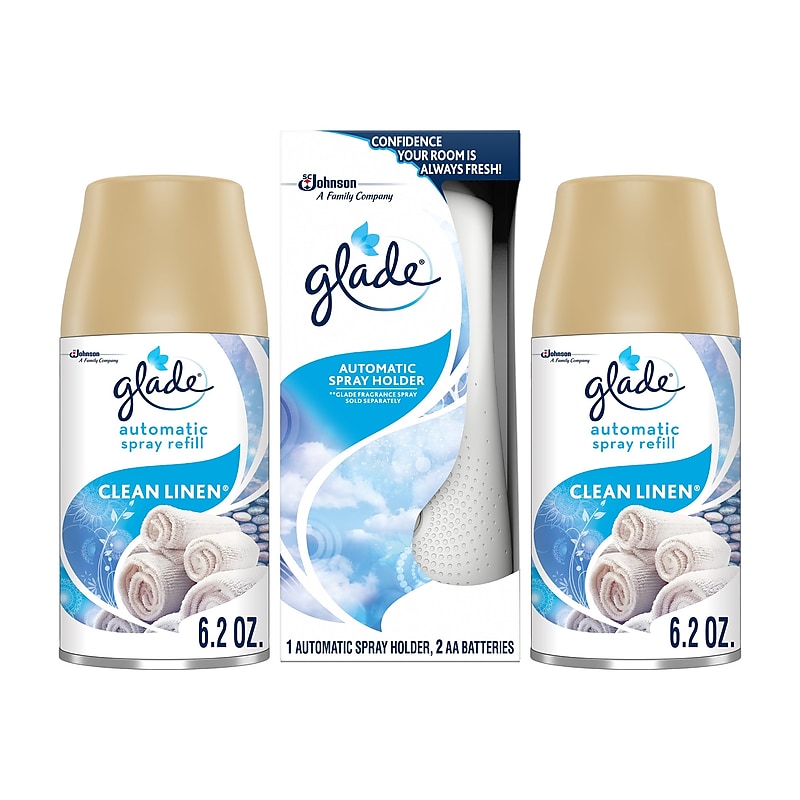 Glade Automatic Spray Air Freshener Combo Set, Clean Linen, 6.2 oz., 3/Pack (313806) image 1