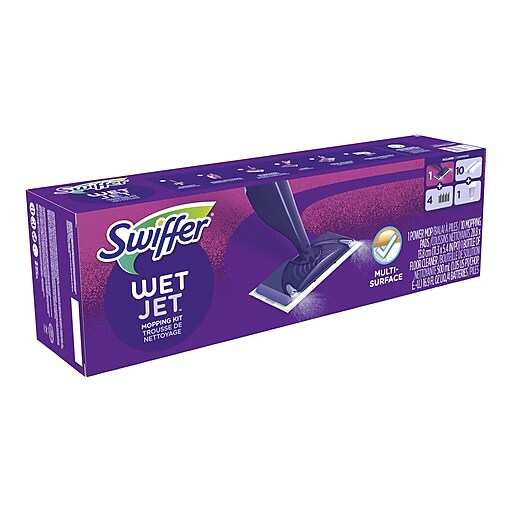 Swiffer WetJet Mopping Kit, 10 Mopping Pads, 6 Heavy Duty & 4 Original
