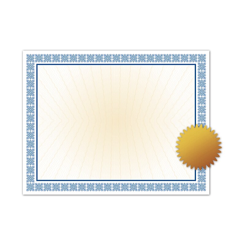 Great Papers Westminster Certificate Set, 8.5" x 11", White and Blue, 25/Pack (2015076) image 1