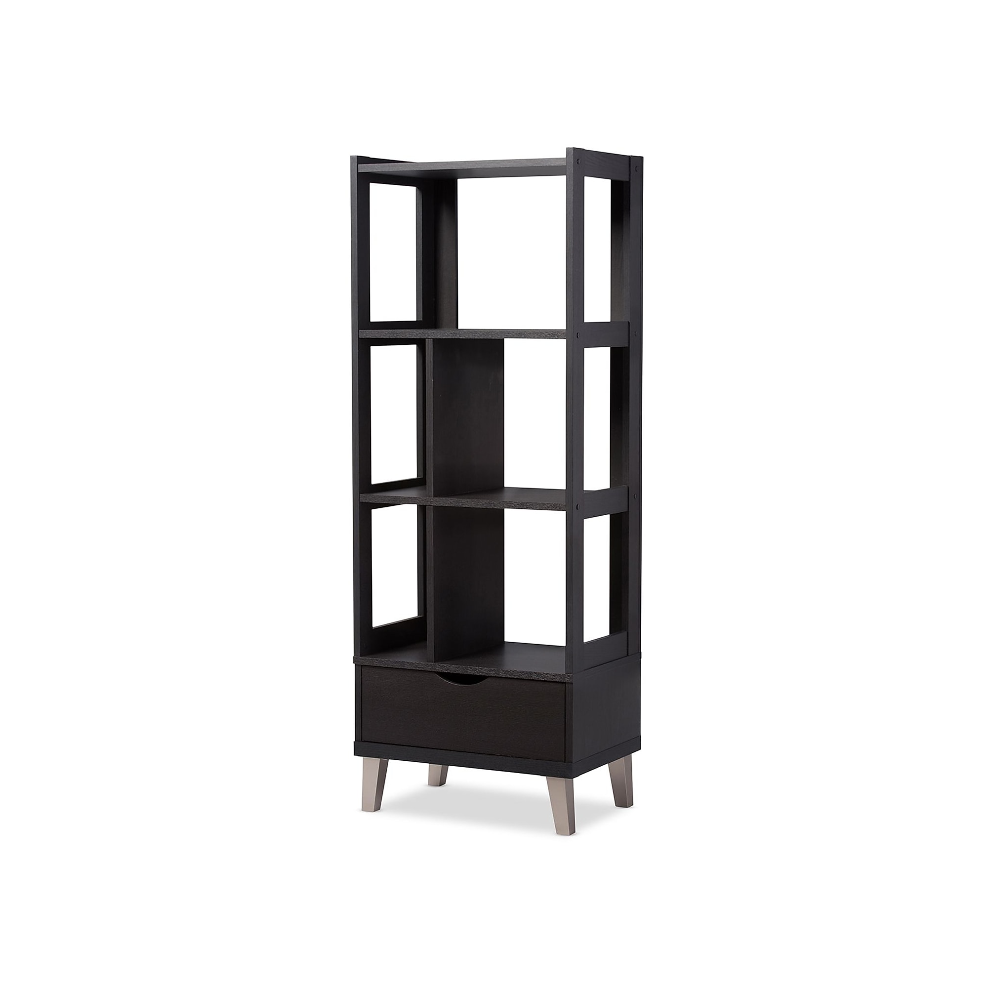 Baxton Studio Kalien 62.4″H 5-Shelf Bookcase, Dark Brown (6465-STPL) Sansujyuku sansujyuku.com