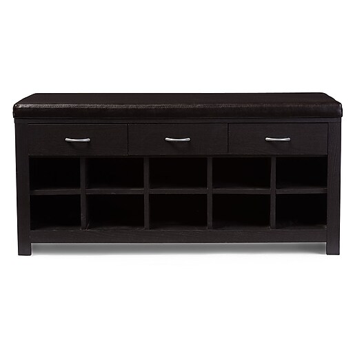 Baxton Studio Espresso 41.8'' W x 15.6'' D Shoe Cabinet, Dark