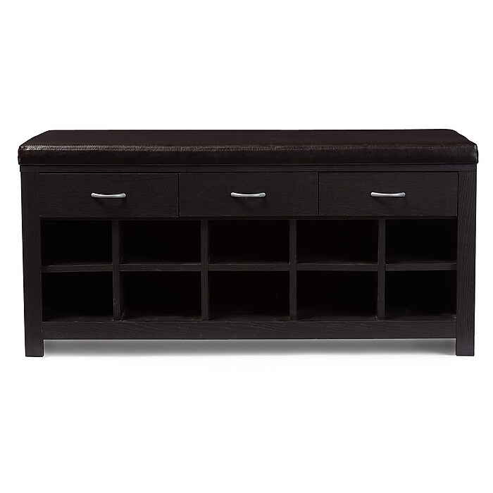 Baxton Studio Espresso 41.8'' W x 15.6'' D Shoe Cabinet, Dark