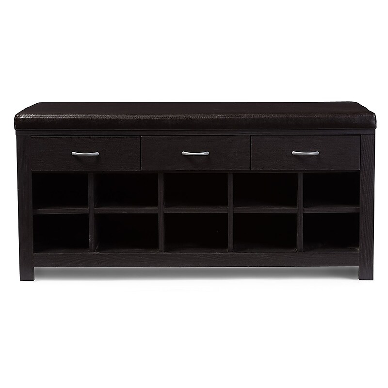 Baxton Studio Espresso 41.8'' W x 15.6'' D Shoe Cabinet, Dark Brown (5374-STPL) image 1