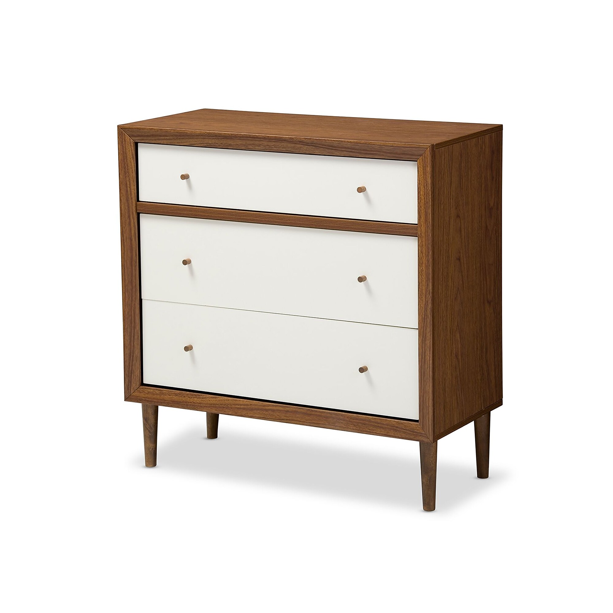Baxton Studio Harlow 35.14” W x 16.3” D Storage Cabinet, Brown and White (6782-STPL) Sansujyuku sansujyuku.com