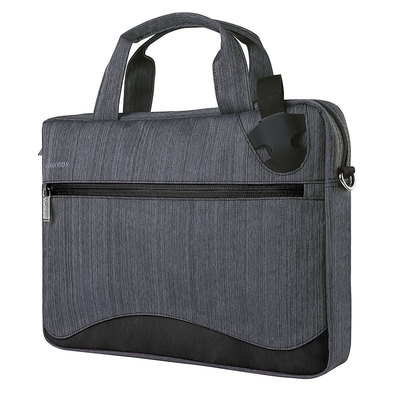 Vangoddy Laptop Messenger, Black/Gray Nylon (NBKLEA608) image 1