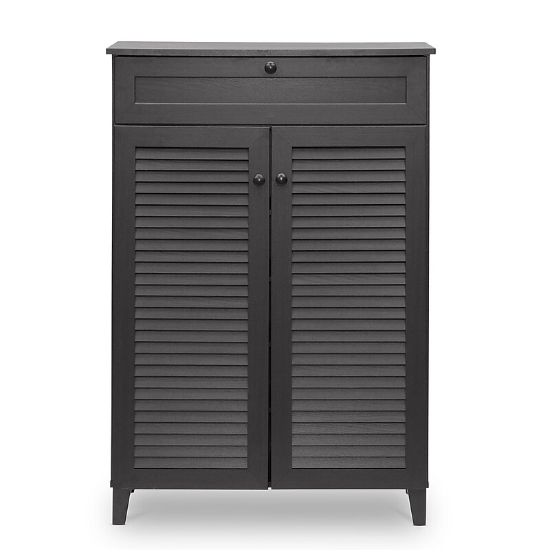 Baxton Studio Harding 30.75'' W x 14.63'' D Storage Cabinet, Dark Brown (5306-STPL) image 1