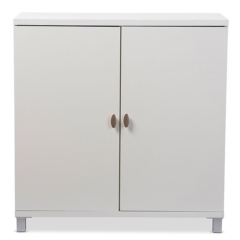 Baxton Studio Marcy 36"H Storage Cabinet with 5 Shelves, White (120-6470) image 1
