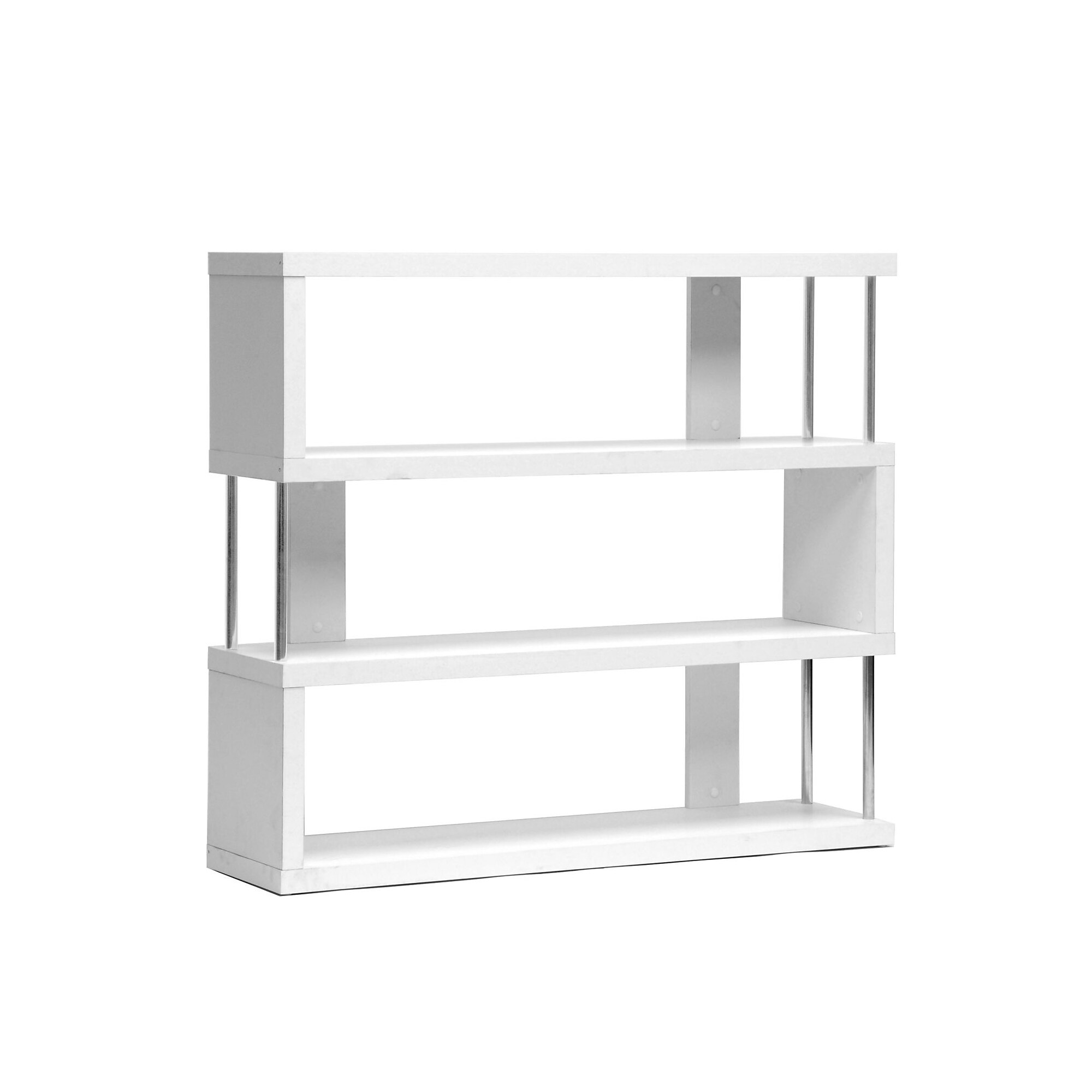 Baxton Studio Barnes 43.38” W x 11.5” D Bookshelf, White (4833-STPL) Sansujyuku sansujyuku.com