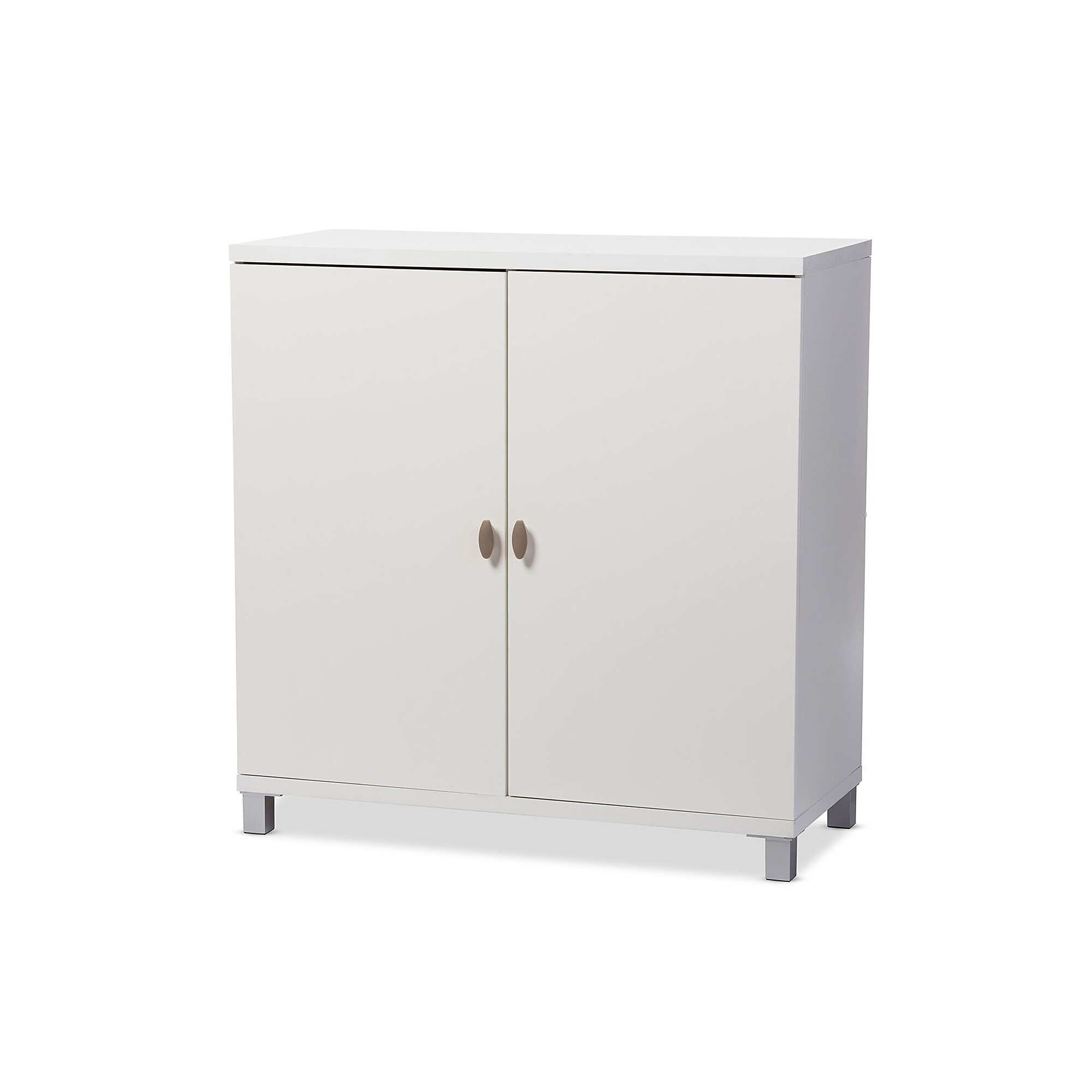 Baxton Studio Marcy 36″H Storage Cabinet with 5 Shelves, White (120-6470) Sansujyuku sansujyuku.com